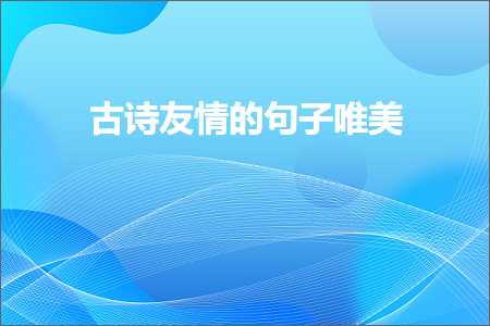 古诗友情的句子唯美（文案946条）